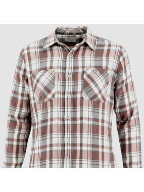 Weatherproof Vintage Flannel Shirt XL Orange Gray Plaid Burnout Soft Mens NEW